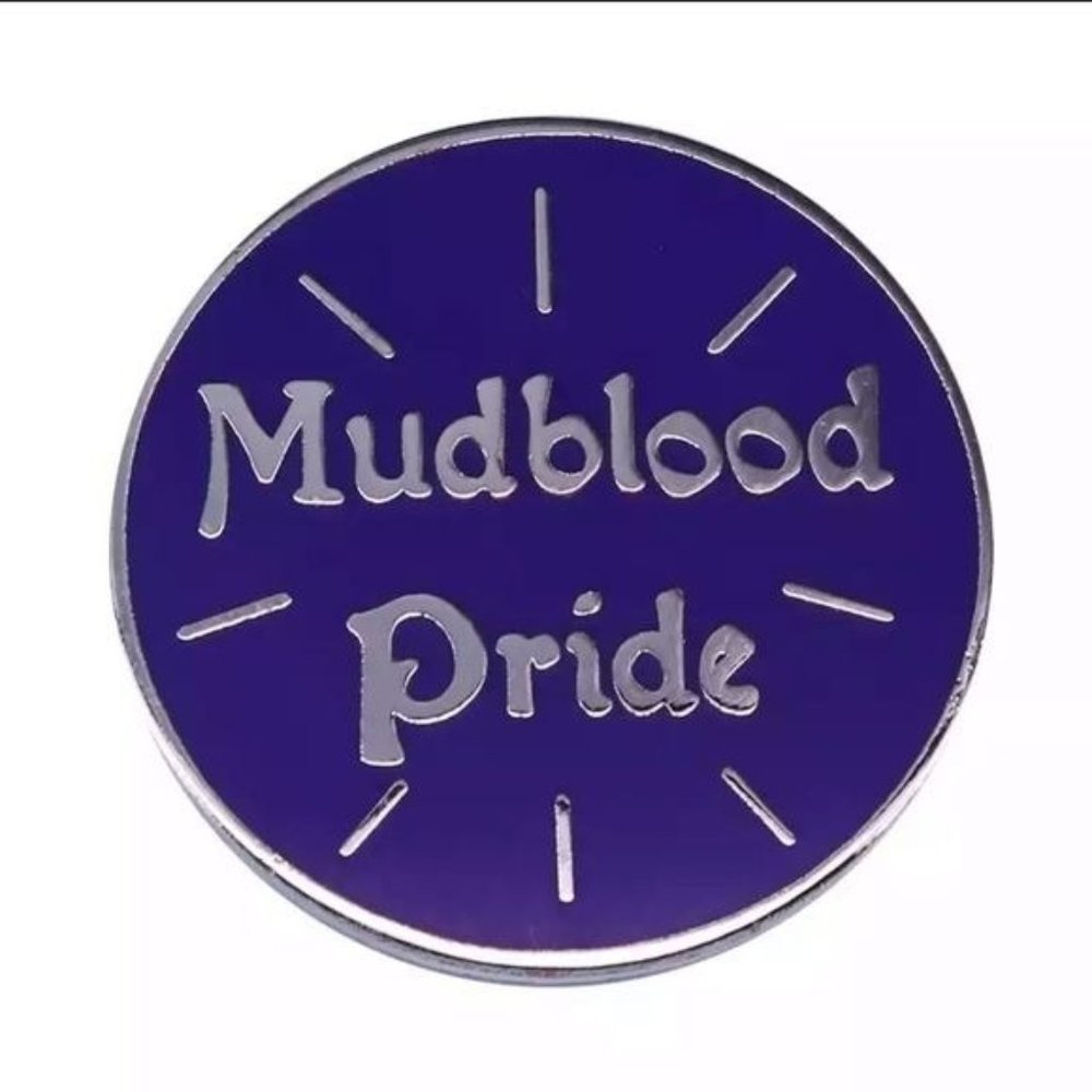 Harry Potter enamel pin mudblood pride blue silver